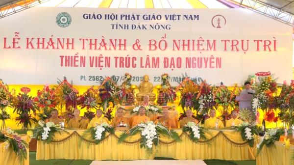 Đăk Nông: Lễ Khánh thành và Bổ nhiệm Trụ trì Thiền viện Trúc lâm Đạo Nguyên